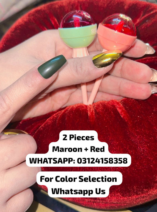 2 Pieces (Marron - Red ) Cute Lon-Lasting Lollipop Lip Tints